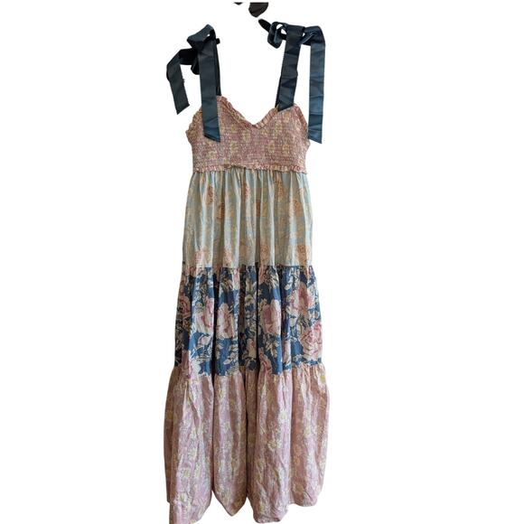 Free People Women's Bluebell Mixed Print Cotton Maxi Dress Antique Combo Size S - Picture 2 of 15